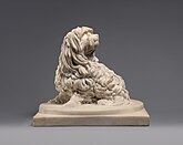 Escultura de Shock Dog, cachorro maltês de Anne. Mármore, 1782