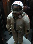 A Soviet space skafander in the Museum of Cosmonautics, Moscow Skafander.JPG