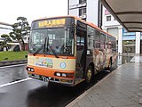 箱根登山バスから移籍したエアロミディ（2018年廃車）