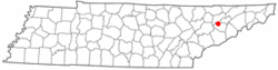 Location of Jefferson City, Tennessee