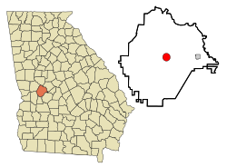 Location in Taylor County and the state of جارجیا (امریکی ریاست)