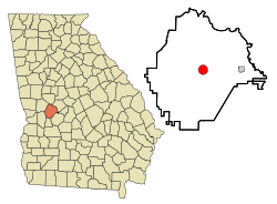 Location in Taylor County and the state of Georgia