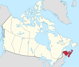 Mapa das províncias marítimas no Canadá