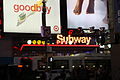 An entrance to the 42nd Street-Times Square station in October of 2007.