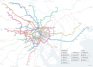 Схема расположения метро Токио ru.svg