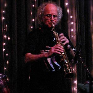 English: Trevor Watts on alto saxophone, perfo...