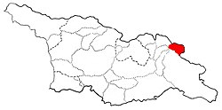 Тушетия на картата на Грузия
