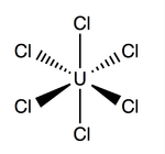 Strukturformel von Uran(VI)-chlorid