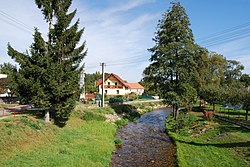 Potok v obci Vitějovice