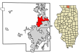 Location of Machesney Park in Winnebago County, Illinois.