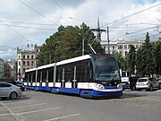 Škoda 15T1 Riga, in dienst op lijn 6; 2011.