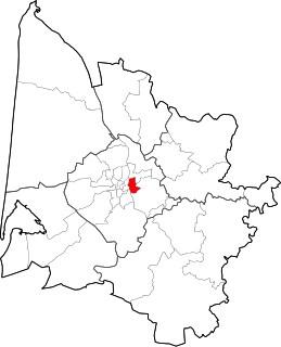 Location of the canton of Cenon in the Gironde department.