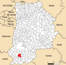 Localisation de Saint-Pierre-lès-Nemours dans le département de Seine-et-Marne.