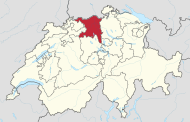 Položaj kantona Aargau na karti Švicarske