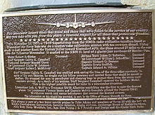 Memorial at the Alaska Veterans Memorial to the victims in a B-29 crash in the Talkeetna Mountains in 1957 Akvetstb29.jpg