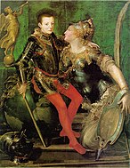 Alessandro Farnese und Margarethe von Parma von Girolamo Mazzola Bedoli.