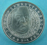 Аверс монеты 250 лет со дня смерти Иоганна Себастьяна Баха