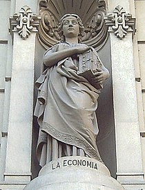 Alegoría de la Economía. Fachada del Banco Hispano Americano de Madrid, España (1905)