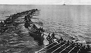 Japanese troops coming ashore near Tsingtao