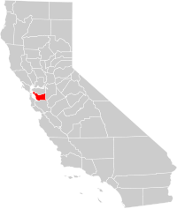 Locatie van Alameda County in Californië