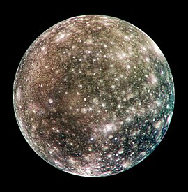 Callisto pildistatuna kosmosesondi Galileo poolt