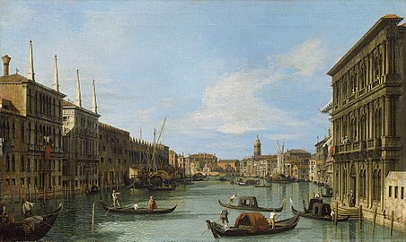 Le Grand Canal en direction ouest du palais Vendramin-Calergi vers San Geremia, 1727, Royal Collection