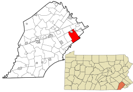 Chester County Pennsylvania incorporated and unincorporated areas Willistown highlighted.svg