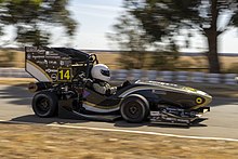 Curtin University Motorsport Team's 2019 car being tested before the 2019 Formula SAE Australasia competition. Curtin Motorsport Team 2019 car .jpg