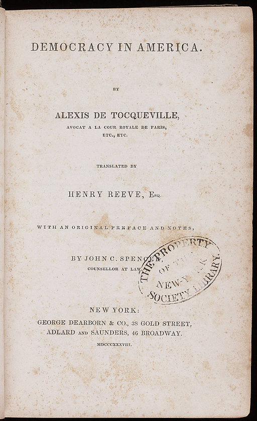 Democracy in America by Alexis de Tocqueville label page.jpg