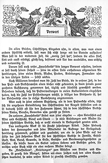 Foreword, to a 1900 book in German Der Haussekretar Hrsg Carl Otto Berlin ca 1900 F Titelseiten 3 Vorwort1.jpg