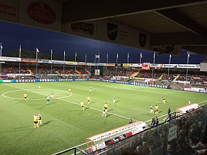 Das Kras Stadion bei dem Pokalspiel der zweiten Runde zwischen dem FC Volendam und dem PSV Eindhoven am 26. Oktober 2017