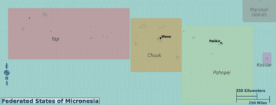 ミクロネシア連邦の地図