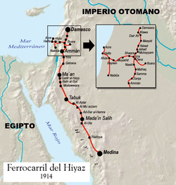 Map of the Hejaz railway.