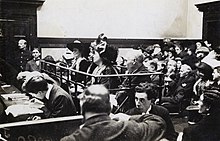 Emmeline Pankhurst in court in 1912 prior to the prohibition of photography