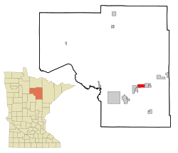 Location of the city of Taconite within Itasca County, Minnesota