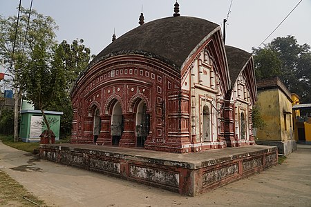 A temple with Jor-bangla architecture in Birnagar