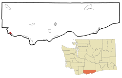 Klickitat County Washington Incorporated and Unincorporated areas White Salmon Highlighted.svg