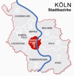 Location of Innenstadt shown in red