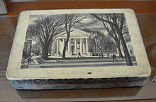 Stone used for a lithograph with a view of Princeton University (Collection: Princeton University Library, NJ) Lithography stone Princeton motif.jpg