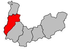 Kanton na mapě arrondissementu Saint-Jean-de-Maurienne