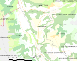 Mapa obce Chauffayer