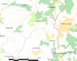 Mapa obce Sevelinges