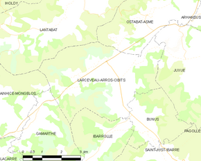 Poziția localității Larceveau-Arros-Cibits