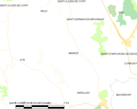 Mapa obce Amanzé