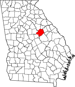 Karte von Hancock County innerhalb von Georgia