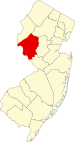 Map of New Jersey highlighting Hunterdon County.svg
