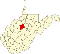 Locatie van Gilmer County in West Virginia