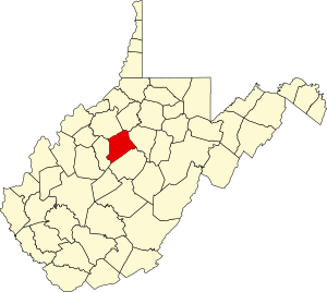 Карта Западной Вирджинии с указанием округа Гилмер