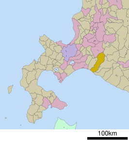 Situering van Mukawa in de prefectuur Hokkaido