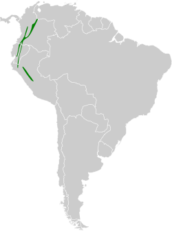 Distribución geográfica del tapaculo cenizo.